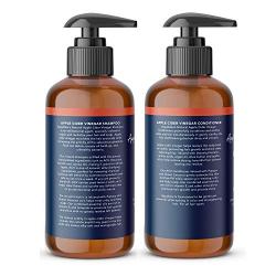 Aquableu Raw Apple Cider Vinegar Shampoo and Conditioner Set - Clarifying - Anti Frizz & Dandruff - Promotes Hair Growth - No Sulfate or Parabens - Safe for Color Treated Hair - Men & Woman 16oz