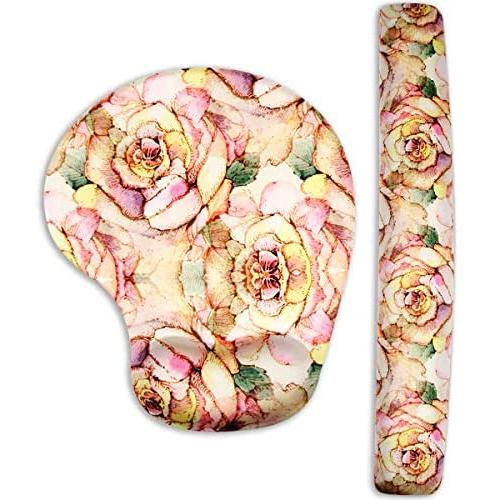 Non Slip Soft Firm Hydro Gel Mouse Pad Wrist Rest & Keyboard Wrist Support Pad for Office, Computer, Laptop & Mac - Durable & Comfortable & Lightweight for Easy Typing & Pain Relief-Ergonomic Support