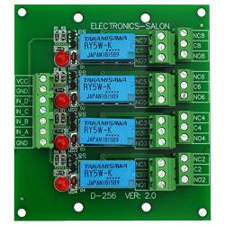 Electronics-Salon 4 DPDT Signal Relay Module Board, DC 5V Version, for Arduino Raspberry-Pi 8051 PIC.