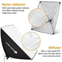 Yesker Softbox Photography Lighting Kit Continuous Photo Studio Equipment with 20x28 inch Reflector and 2 x E27 Socket 5500K Bulbs for Portraits Fashion Filming and Product Shooting