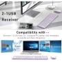 Wireless Keyboard and Mouse Combo, Jelly Comb KUT027 Wireless Keyboard and Mouse 2.4GHz Full Size Ultra-Thin Keyboard Mouse for Computer, Laptop, PC, Desktop, Windows 7, 8, 10 -White and Purple