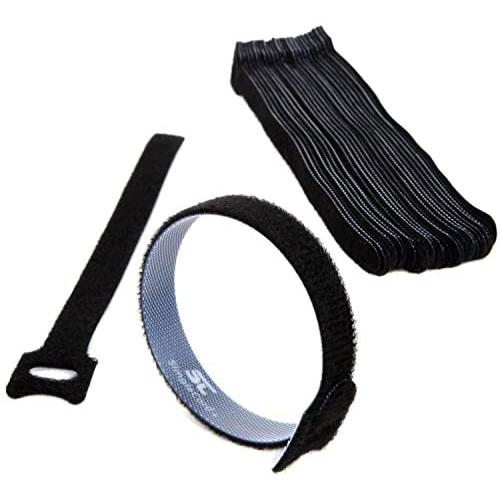 Simple Cord Cable Management Ties - (30) 8'' Reusable Self-Gripping Cord Straps - Organize Cables, Cords, and Wires - Simple Cord Organizer for Desks and Offices (Black)