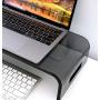Adorox 12mm Thickness Heavy Duty 17 Monitor Stand Riser Computer Stand PC Desk Stand for Keyboard Storage & Multi-Media Laptop Printer TV Screen (Smoke Gray, 17)