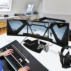 SIIG Premium Aluminum Triple Monitor Stand - Adjustable Height 3 Monitors 13'' to 27'' 17.6 lbs Each VESA 75 and 100 Compatible Full Motion (CE-MT2111-S1)