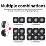 FISHNU COB LED Portable Floodlight - 5W New Multi-Function Hanging Battery Work Light - Strong Magnetic with Fixed Hanging Hook,Multiple Combinations Lights(2 Pack)