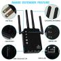 1200Mbps WiFi Range Extender WiFi Repeater Wireless Signal Booster, 2.4 & 5GHz Dual Band Extender with Ethernet Port and 4 Antenna