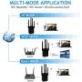 WiFi Repeater 1200Mbps, Whew Wireless Signal Booster, Dual Band 2.4G and 5G Expander, 4 Antennas Range Extender | One Button Setup with 2 Ethernet Port (Black)