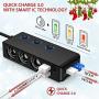 [Updated Version]QUICK CHARGE 3.0 Cigarette Lighter Adapter, 120W 12V/24V 3-Socket Power Splitter DC Outlet with 8.5A 4 USB Ports Multifunction Car Charger, LED Display Voltage, Upgraded On Off Switch