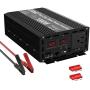 CAM2 1000W Pure Sine Wave Power Inverterr, Peak Power 2000W, DC 12V to 110V AC with 1AC Outlet and 2 LED Display