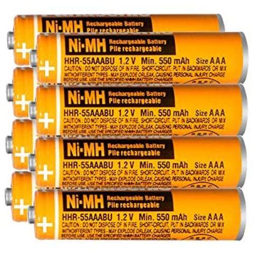 8PCS NI-MH AAA Rechargeable Battery 1.2V 550mAh for Panasonic Cordless Phone HHR-55AAABU Replacement Battery