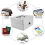 Oumij Cash Box with Combination Lock Safe Metal Money Box for Security Lock Box Digital Safe-Electronic Steel for Home, Business or Travel(White)