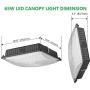 1000LED LED Canopy Light Fixtures 65W, Upgrade Bright 8,000LM Daylight 5000K 250W HID/HPS Replacement, Waterproof IP65 Gas Station Garage Light UL DLC Listed