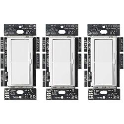 Lutron Diva LED+ Dimmer for Dimmable LED, Halogen and Incandescent Bulbs | Single-Pole or 3-Way | DVCL-153P-WH-3 | White (3 Pack)