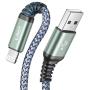 2-Pack iPhone Charger Cable, LISEN MFi Certified Lightning Cable (6ft / 1.8m), Nylon Braided USB Fast Charging Cord Compatible with iPhone 12 Pro Max/11 Pro/X/Xs Max/XR/8 Plus/7/6 Plus/SE, iPad, iPod