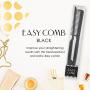 Herstyler Comb For Straightening Hair - Hair Styling Comb For Great Tresses - Flat Iron Comb With A Firm Grip - Straightening Comb For Knotty Hair - Flat Iron Heat Resistant Comb - Get wooed (Black)