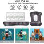 HOMKUMY Mouse Pad with Wrist Support and Keyboard Wrist Rest, Ergonomic Memory Foam Wrist Cushion Support with Non Slip Rubber Base Set for Computer, Laptop, Mac, Easy Typing & Pain Relief, World Map