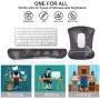 HOMKUMY Mouse Pad with Wrist Support and Keyboard Wrist Rest, Ergonomic Memory Foam Wrist Cushion Support with Non Slip Rubber Base Set for Computer, Laptop, Mac, Easy Typing & Pain Relief, World Map