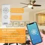 Smart WiFi Ceiling Fan Remote Control Kit Universal Small Size Receiver 12 Hours Countdown Timing 4 Speeds Compatible with Echo Alexa Google Assistant Replacement of Hampton Bay Harbor Breeze Hunter