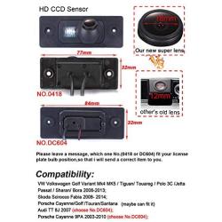 Super HD CCD Sensor Vehicle 170 Wide Angle Night Vision Rear View IP68 Reverse License Plate Backup Camera for Audi TT 8J 2007 /Porsche Cayenne 9PA 2003-2010
