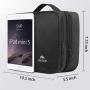 Matein Electronics Travel Organizer, Waterproof Electronic Accessories Case Portable Double Layer Cable Storage Bag for Cord, Charger, Flash Drive, Phone, Ipad Mini, SD Card, Gifts for Him, Black