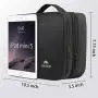 Matein Electronics Travel Organizer, Waterproof Electronic Accessories Case Portable Double Layer Cable Storage Bag for Cord, Charger, Flash Drive, Phone, Ipad Mini, SD Card, Gifts for Him, Black