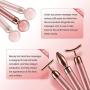 4-in-1 Beauty Bar 24k Golden Pulse Face Massager, Electric Jade Roller Facial Massager Rose Quartz, Arm Eye Nose Massage Stone for Face Lift Anti-Aging Anti-Wrinkles Skin Tightening Face Firming