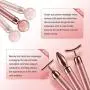 4-in-1 Beauty Bar 24k Golden Pulse Face Massager, Electric Jade Roller Facial Massager Rose Quartz, Arm Eye Nose Massage Stone for Face Lift Anti-Aging Anti-Wrinkles Skin Tightening Face Firming
