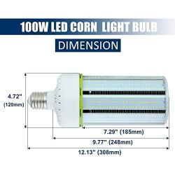 JESLED 100W LED Corn Light Bulb, E39 Mogul Base LED Bulbs, 5000K Daylight, 13500LM, 400 Watt Equivalent, CFL HPS Metal Halide Lamp Replacement for Garage Warehouse Outdoor Street Area Lighting