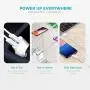 iPhone Charger, Overtime Apple MFi Certified 4ft Lightning USB Cable with Dual Port Wall & Car Charger Adapter for iPhone 11 Pro Max X Xs XR 8 7 6s 5 SE, iPad Pro Air Mini - White