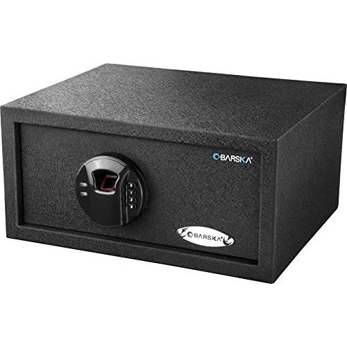 BARSKA AX12476 Quick Access Keypad Biometric Fingerprint Security Safe Box 0.46 Cubic Ft