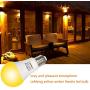LeMeng Yellow Bug Light Bulbs 9W, A19 LED Sleep Aid Bulb Amber Night Lights 2000K, 75watts Halogen Equivalent, E26 Medium Base Porch Light 120V, Not Dimmable for Hallway Holiday Party(6 Pack)