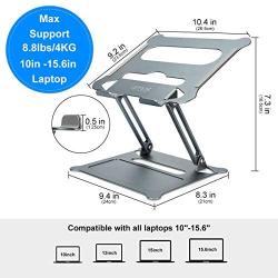 Urmust Laptop Notebook Stand Holder, Ergonomic Adjustable Ultrabook Stand Riser Portable Compatible with MacBook Air Pro, Dell, HP, Lenovo Light Weight Aluminum Up to 15.6''(Bluish Gray)