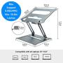 Urmust Laptop Notebook Stand Holder, Ergonomic Adjustable Ultrabook Stand Riser Portable Compatible with MacBook Air Pro, Dell, HP, Lenovo Light Weight Aluminum Up to 15.6''(Bluish Gray)