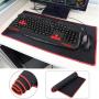 Large Gaming Mouse Pad XXL/Extended Mat Desk Pad/Mouse pad Long Non-Slip Soft Rubber Bottom Keyboard Pad/Mice Pads Mouse Desk Pad Stitched Edges Use for Laptop (Red Edge, 27''x12''x0.2'')