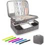 Kernorv Travel Cable Organizer Bag, Three-Layer Electronics Accessories Organizer Bag for Cables, Chargers, Power Bank, Mouse,iPad, Phone, Kindle, SD Card, Wires, Cords, and Accessories (Grey)