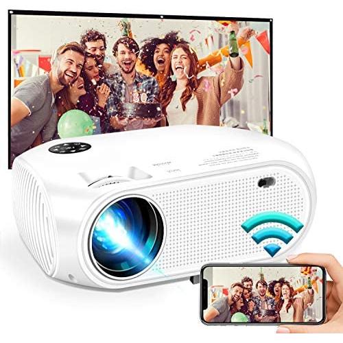 Wireless WiFi Mini Video Projector 5000L,2021 Updated WEILIANTE HD Movie Projector, Support Dolby 50,000Hrs, 200'' Display, 1080P, Compatible with Android, iOS, Video Games, TV Stick, Laptops
