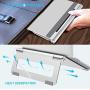 Nulaxy Adjustable Laptop Stand, Laptop Riser, Aluminum Notebook Holder Stand Compatible with MacBook, Air, Pro, Dell XPS, HP, Samsung, Alienware, More Laptops up to 17.3''- Silver