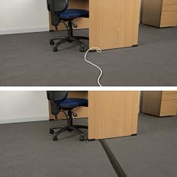 D-Line FC83B Medium Duty Linkable Floor Cable Cover/Cable Protector | Protect Cables & Prevent a Trip Hazard | 6 Foot (L) - Cable Cavity 1 3/16” W x 3/8” H | Black