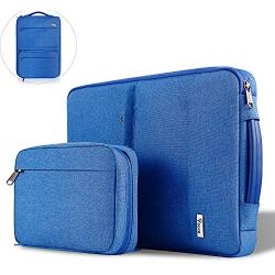 Voova Smart Laptop Sleeve Case Computer Carrying Bag with Attachable Seperate Accessory Pouch, Compatible with 13-13.3 inch MacBook Air / MacBook Pro, 13 XPS / Chromebook / Notebook, Waterproof, Blue