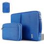 Voova Smart Laptop Sleeve Case Computer Carrying Bag with Attachable Seperate Accessory Pouch, Compatible with 13-13.3 inch MacBook Air / MacBook Pro, 13 XPS / Chromebook / Notebook, Waterproof, Blue