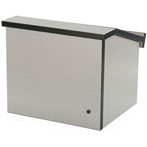 12.6''H Tabletop Portable Podium, Folding, Angled Surface with Lip, Hollow Storage Area (Gray)