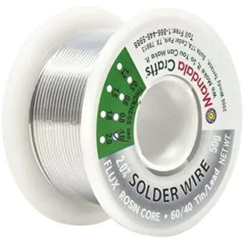 Rosin Core Solder Wire with 60-40 Tin Lead for Electrical, Electronic, PCB Soldering; By Mandala Crafts; 50g 1mm