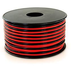 GS Power 100% Copper 16 AWG (American Wire Gauge) Stranded Flexible Dual Conductor Bonded Zip Cord Cable for Car Amplifier Automotive Trailer Harness Hookup Wiring – 100 feet Red/Black