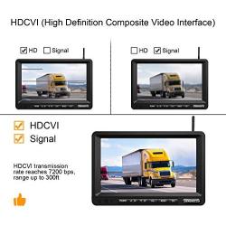 ZEROXCLUB HD Digital Wireless Backup Camera for RV/Truck/Trailer/Van/Bus, 7 Inch HD 1080p LCD Monitor and IP69 Waterproof Rear Camera System,HDCVI Signal,Night Vision,Record(SW01-black)
