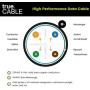 trueCABLE Cat6 Outdoor W/Messenger, Shielded FTP, 1000ft, UV, Aerial, CMX, Black, 23AWG Solid Bare Copper, 550MHz, ETL Listed, Bulk Ethernet Cable