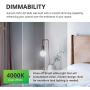 Sunco Lighting 4 Pack G25 LED Globe, 6W=40W, Dimmable, 450 LM, 4000K Cool White, E26 Base, Ideal for Bathroom Vanity or Mirror - UL & Energy Star