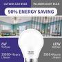 Ceiling Fan Light Bulb 5000K Daylight A15 LED Bulb,E26 Medium Base Chandelier Light Bulb,Cotanic 6W 60W Equivalent,600lm,Non-Dimmable,6 Pack