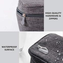 KALIM Cable Organizer Bag, Waterproof Electronic Accessories Soft Case, Traveling Wire Bag for iPad Mini Cables Phone Chargers Adapter Flash Hard Drive and More(Small/Gray)