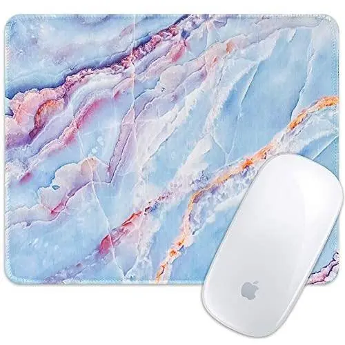 Marphe Mouse Pad Blue Marble Art Mousepad Stitch Edge Non-Slip Rubber Gaming Mouse Pad Rectangle Mouse Pads for Computers Laptop