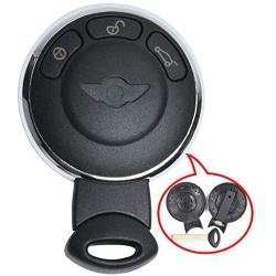 Keymall keyless entry remote car Key fob Shell Case 3 Button for BMW Mini Cooper 2007-2014,Just Key Shell
